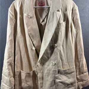 Levi women linen blazer large tan neutral minimalist coastal capsule wardrobe